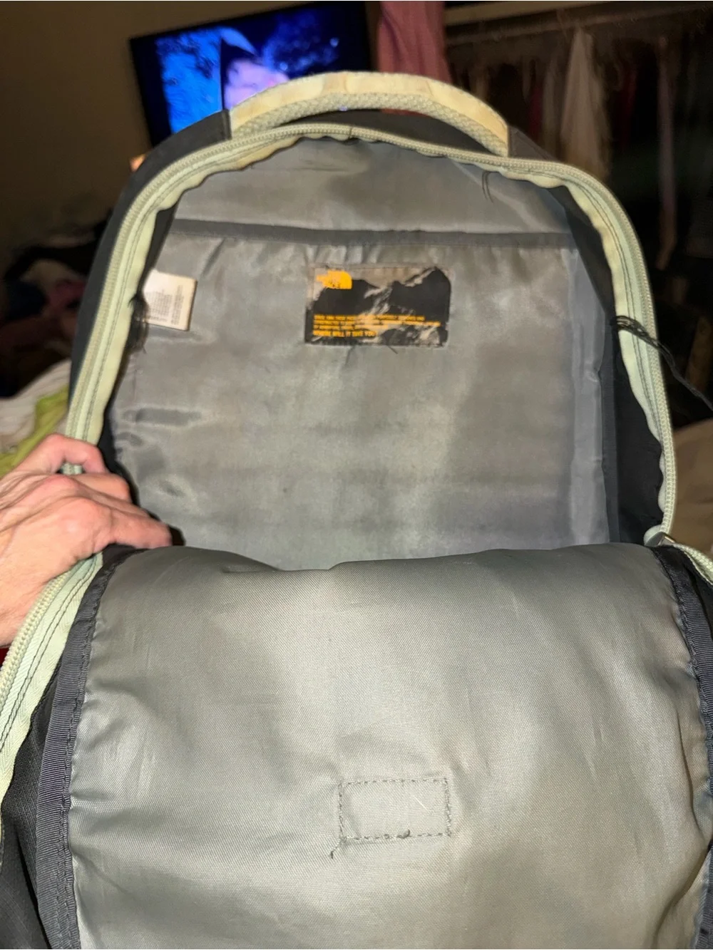 The North Face Black Backpack with Light Gray Accents